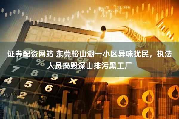 证券配资网站 东莞松山湖一小区异味扰民，执法人员捣毁深山排污黑工厂