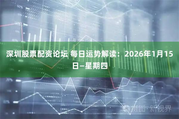 深圳股票配资论坛 每日运势解读：2026年1月15日—星期四